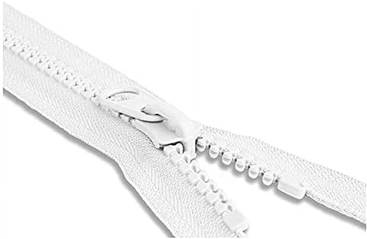 #10 White Separating Molded Vislon Sleeping Bag & Tent YKK Zipper - Color: White - Choose Your Length - Made in The United States (1 Zipper Per Pack) (72" Inches)